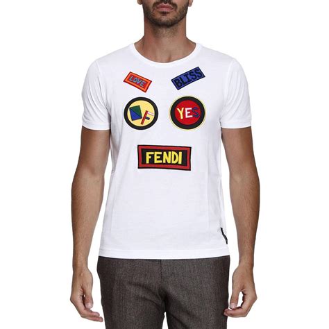 mens white fendi t shirt|fendi graphic tees.